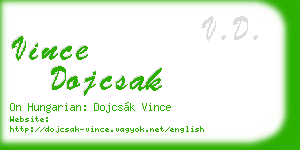 vince dojcsak business card