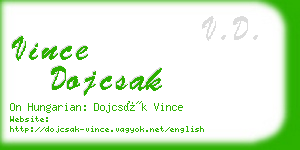 vince dojcsak business card